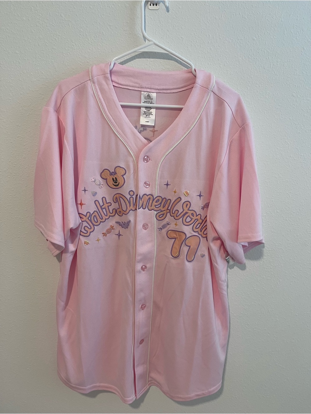 Disney Halloween 2026 Walt Disney World 77Pink ghost  Baseball Jersey
